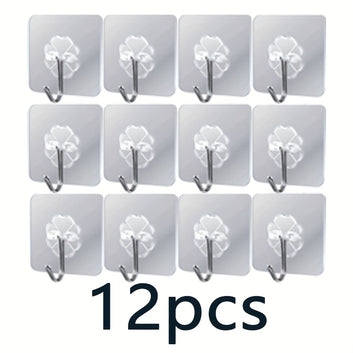 Modern Stainless Steel Self-Adhesive Towel Hooks (4/12/24pcs) – No Drill