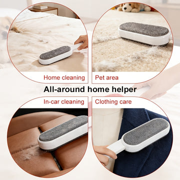 1-in-1 Dual-Sided Electrostatic Hair & Dust Remover — Manual Electrostatic Pet Hair, Lint & Fabric Brush with Ergonomic Handle