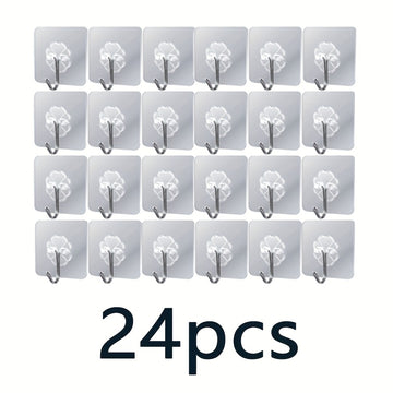 Modern Stainless Steel Self-Adhesive Towel Hooks (4/12/24pcs) – No Drill